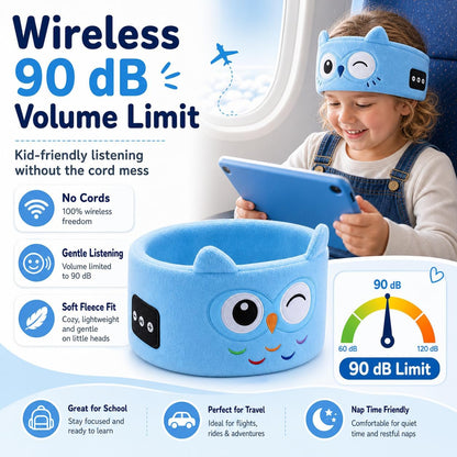 Kids Wireless Headphones, Over Ear Headphones for Children & Toddlers, with Thin Speakers & Super Soft Fleece Headband