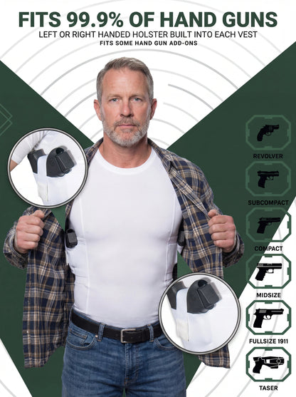 🎯 Stealth Carry Concealed Carry Tee – Dual Built-In Holster Shirt