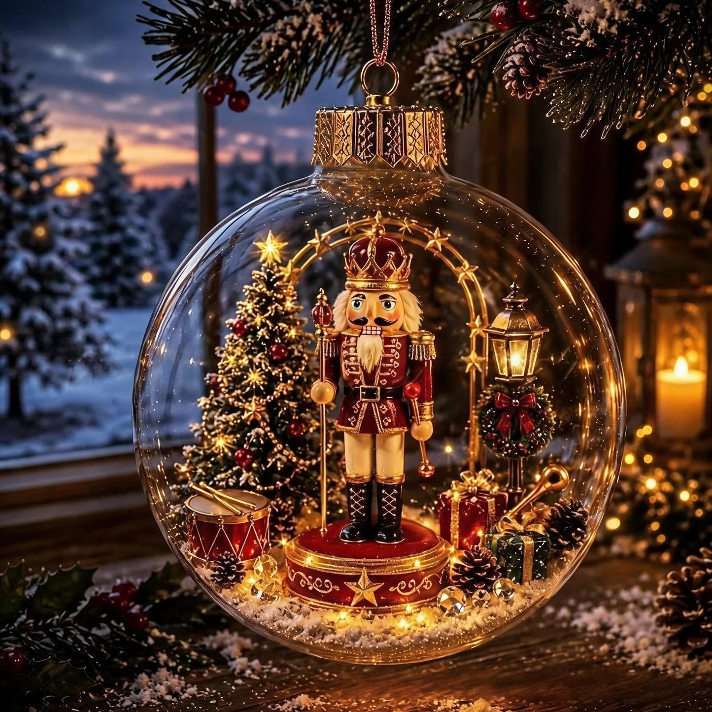 🎄Glowing Christmas Diorama Ornament – A Tiny Winter World in the Palm of Your Hand👼
