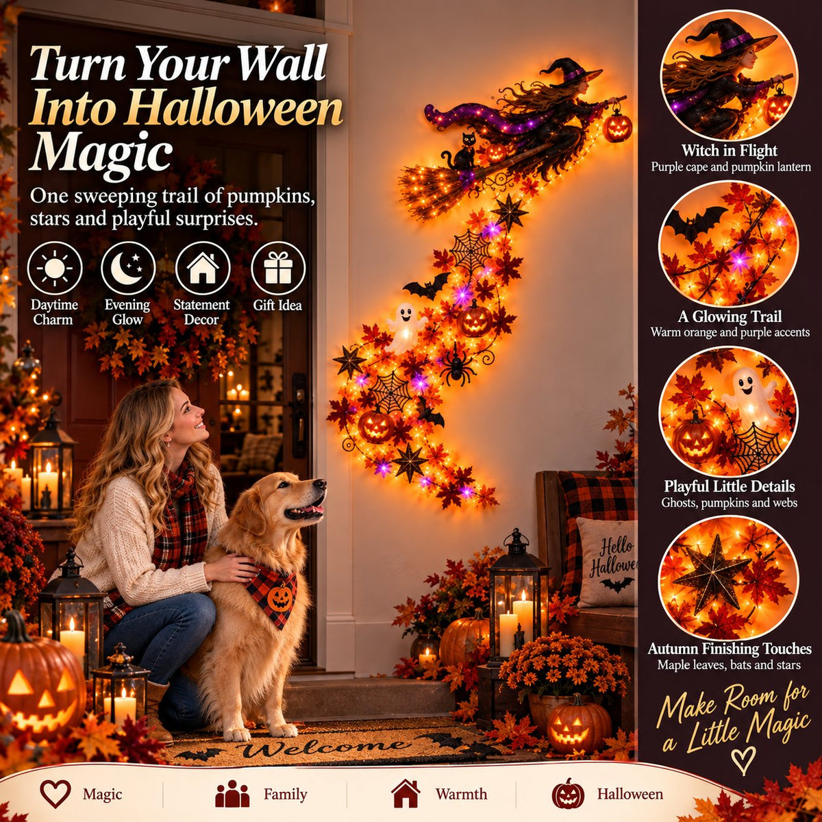 ⏰ LAST DAY 49% OFF -🎃 Halloween Magic Trail Wall Light Collection