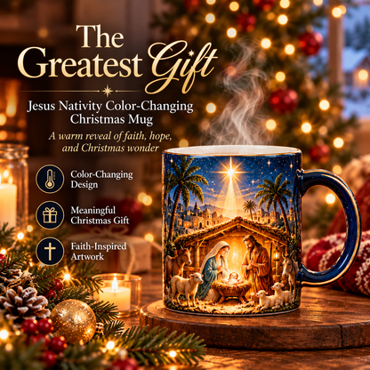 🔥 Last Day 50% OFF-✝️✨Nativity Scene Heat-Sensitive Mug | Christian Christmas Gift🎁