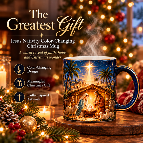 🔥 Last Day 50% OFF-✝️✨Nativity Scene Heat-Sensitive Mug | Christian Christmas Gift🎁