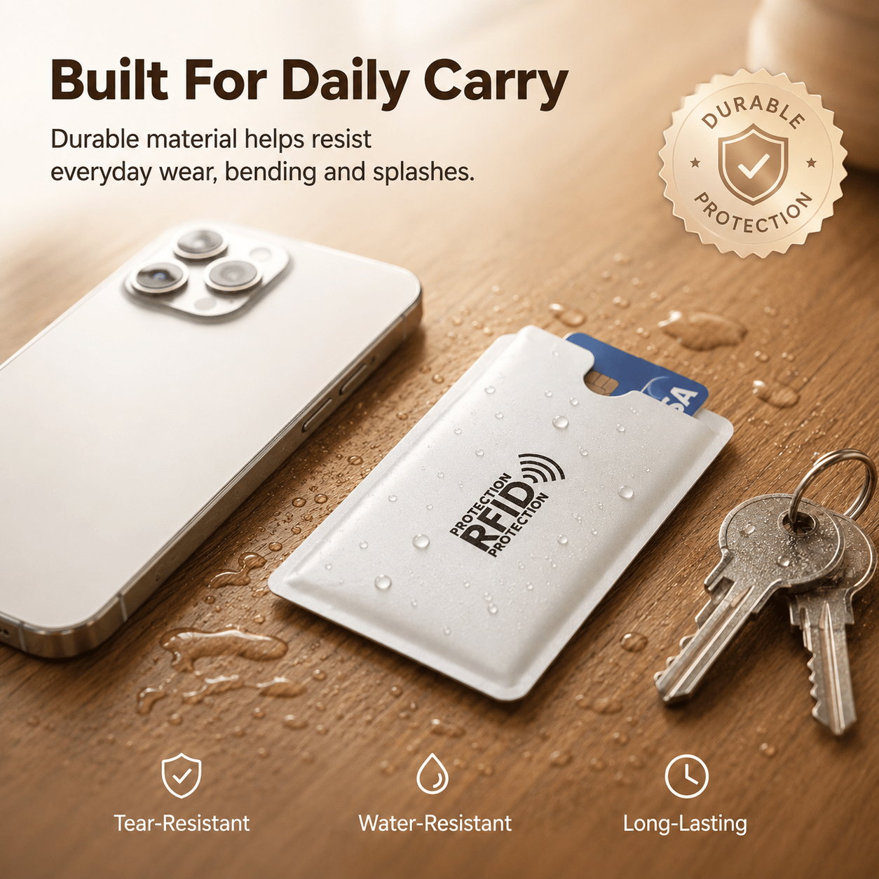 🔒💳 Metallic RFID Blocking Credit Card Sleeve
