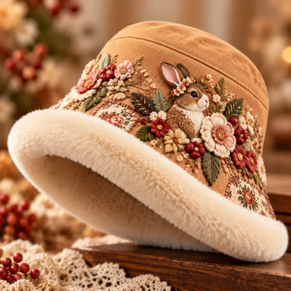 🌸 Women’s Cozy Plush-Lined Winter Bucket Hat – Floral & Animal Designs (📦Buy 2 Free Shipping)