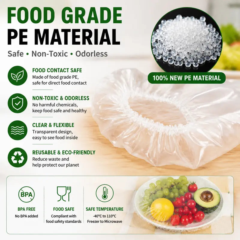 🥗  100PCS Ultra Stretch Food Covers | Keep Every Meal Fresh Longer🥡