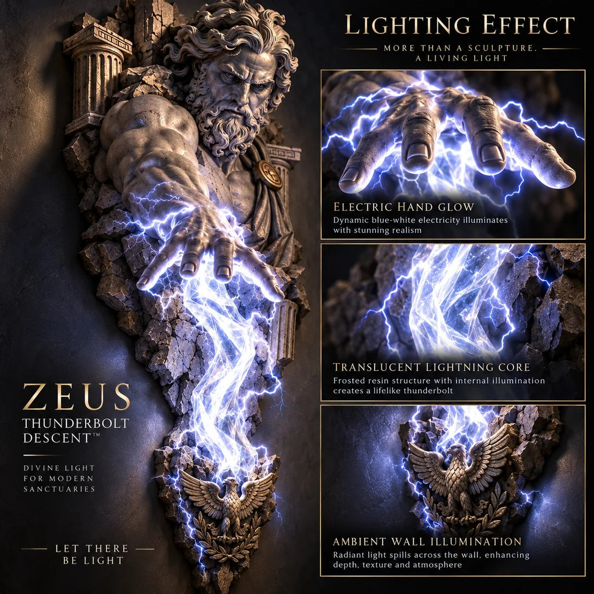 Limited Stock 49% OFF  ⚡🌊 Mythological Sculpture Wall Lamp Collection 🏛✨