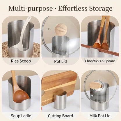 🍳Thickened Stainless Steel Utensil Organizer – Rust Resistant & Easy Clean