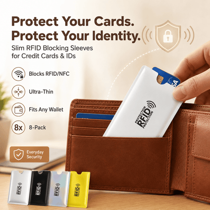 🔒💳 Metallic RFID Blocking Credit Card Sleeve