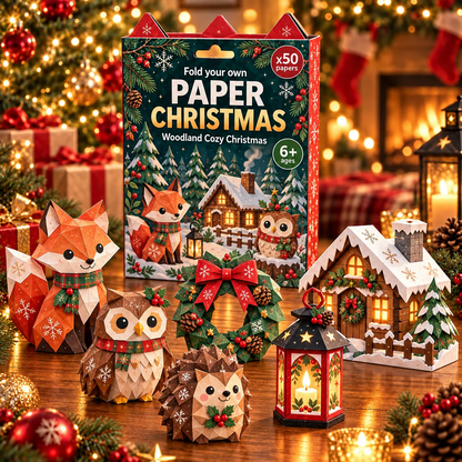 🎄✂️ Paper Christmas Craft Kit — 250 Sheets, 5 Festive Themes, DIY 3D Paper Crafts