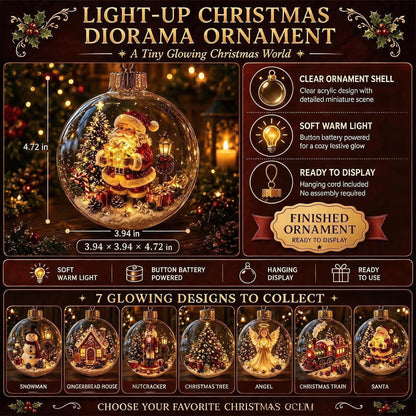 🎄Light Up Christmas Diorama Ornamen – A Magical Mini Winter Wonderland for Your Holiday Home