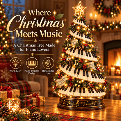 🔥 Last Day 50% OFF-🎹✨Piano Christmas Tree Lights—Musical Christmas Tree Decorations Designed for Piano Enthusiasts