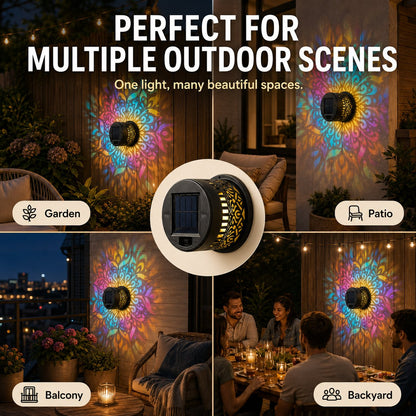 🌟Outdoor Patio Ambient Light Solar Powered Mandala Projector Lamp