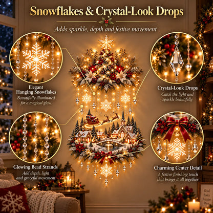 ⏰ LAST DAY 49% OFF - 🎄 Illuminated Christmas Tree & Village Wall Hanging