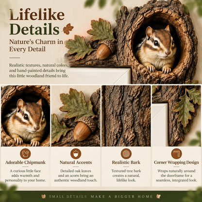 🔥LAST DAY 50% OFF -🐿️ 3D Chipmunk Tree Hollow Door Topper