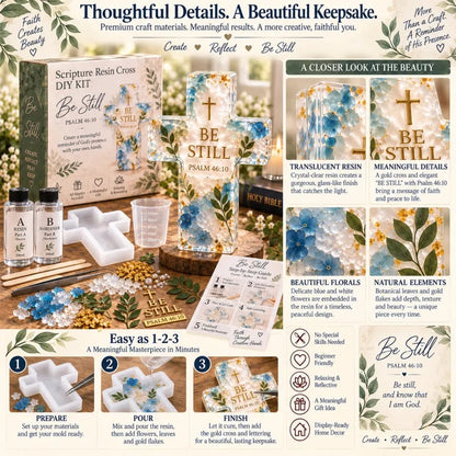 ✝️ Psalms of Comfort & Strength Resin Cross DIY Kit