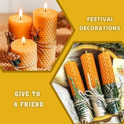 🔥 LAST DAY 49% OFF-🕯️DIY Beeswax Candle Making Kit (12-Piece Set) – Create Your Own Cozy Glow!