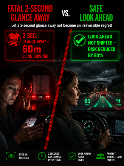 🚗 【Smart In-Car HUD Co-Pilot】Works on Sedans, SUVs, Pickups, RVs, and More!