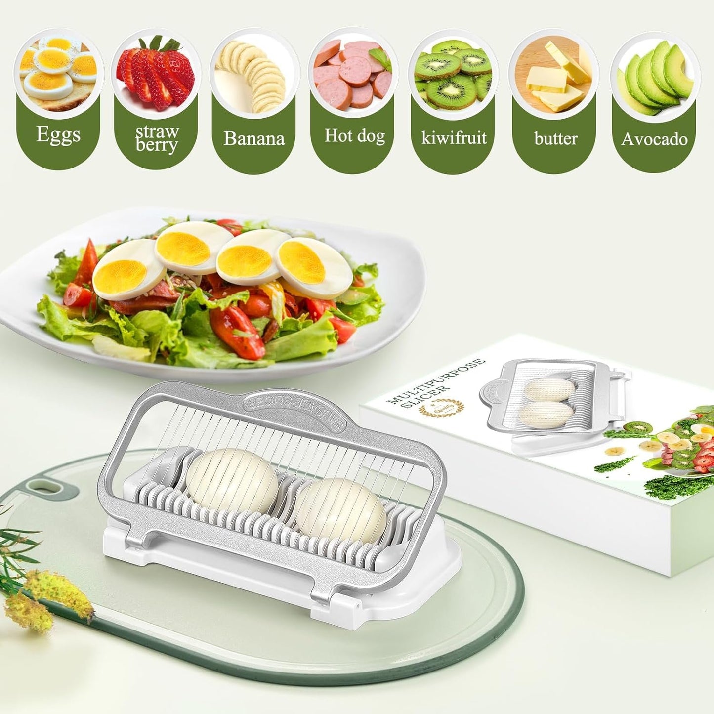 🏡🔥Multi-Purpose Egg & Banana Slicer – Larger Size Kitchen Cutter Tool