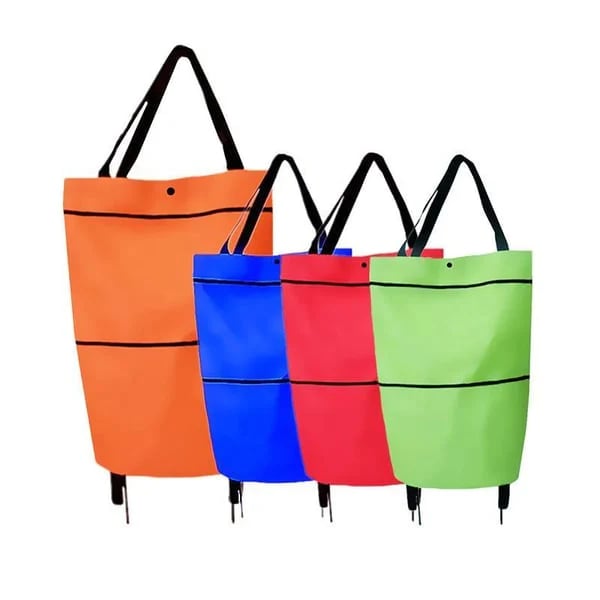 🎁 50% OFF Gift for Mom – 2-in-1 Foldable Shopping Cart with Wheels