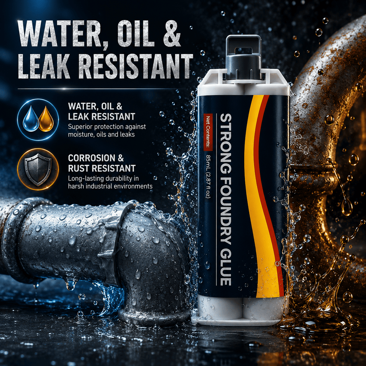 🔥 Industrial Waterproof High Temp Metal Repair Foundry Glue ⚙️