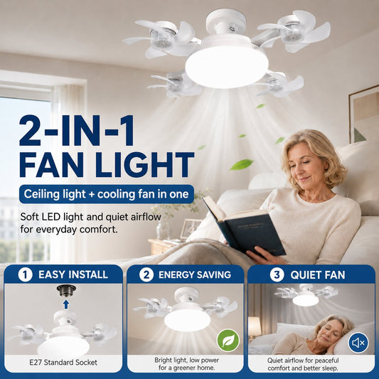 💡🌀 2-in-1 Energy-Saving Fan Light|Cool Air + Soft Light in One