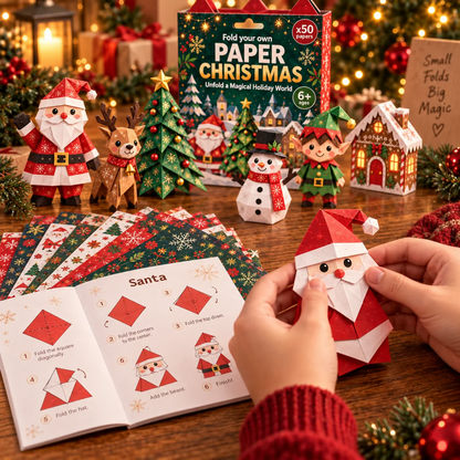 🎄✂️ Paper Christmas Craft Kit — 250 Sheets, 5 Festive Themes, DIY 3D Paper Crafts