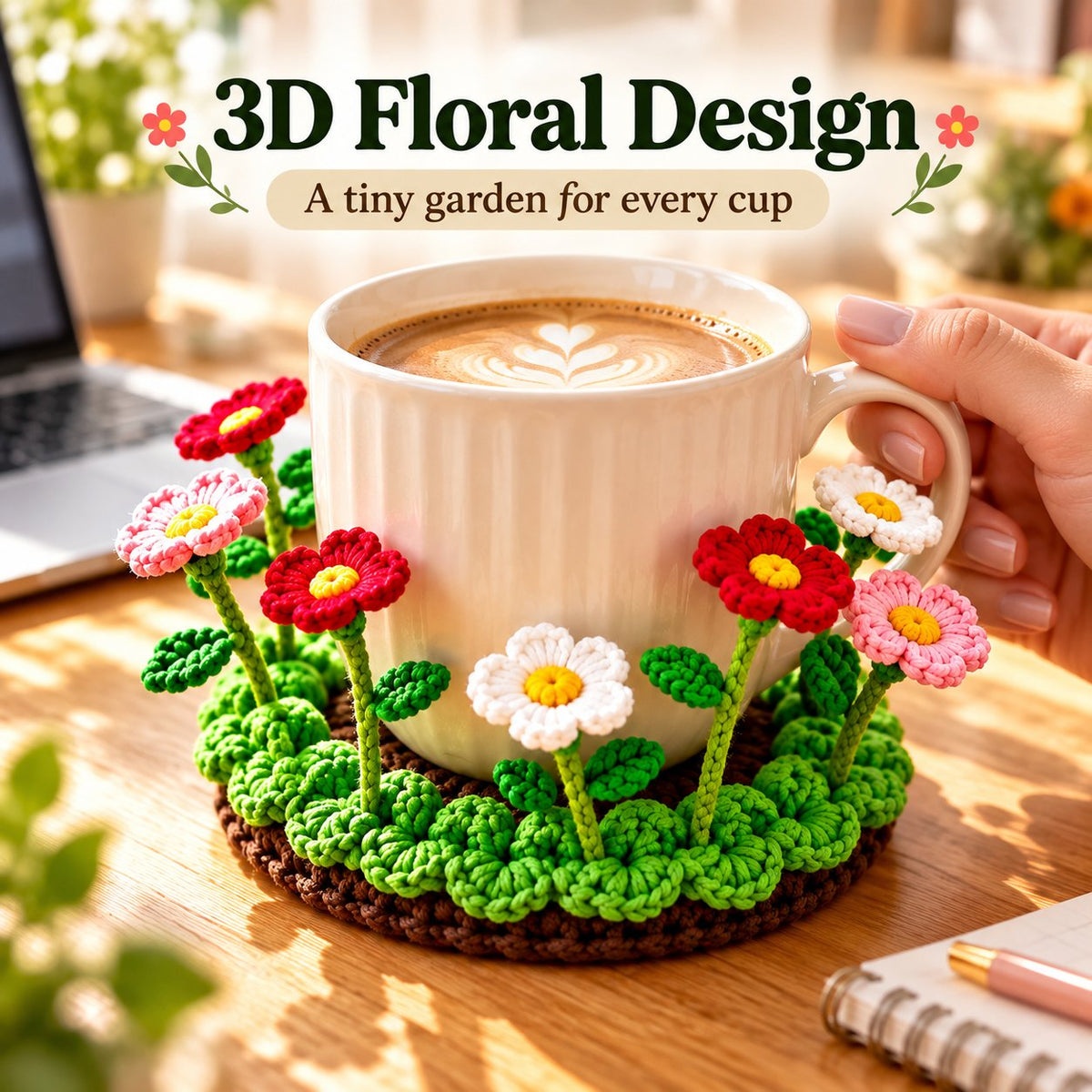 ✨ Last Day – 60% OFF!🌟Handmade Crochet Floral Coaster | Everlasting Table Art 🌸