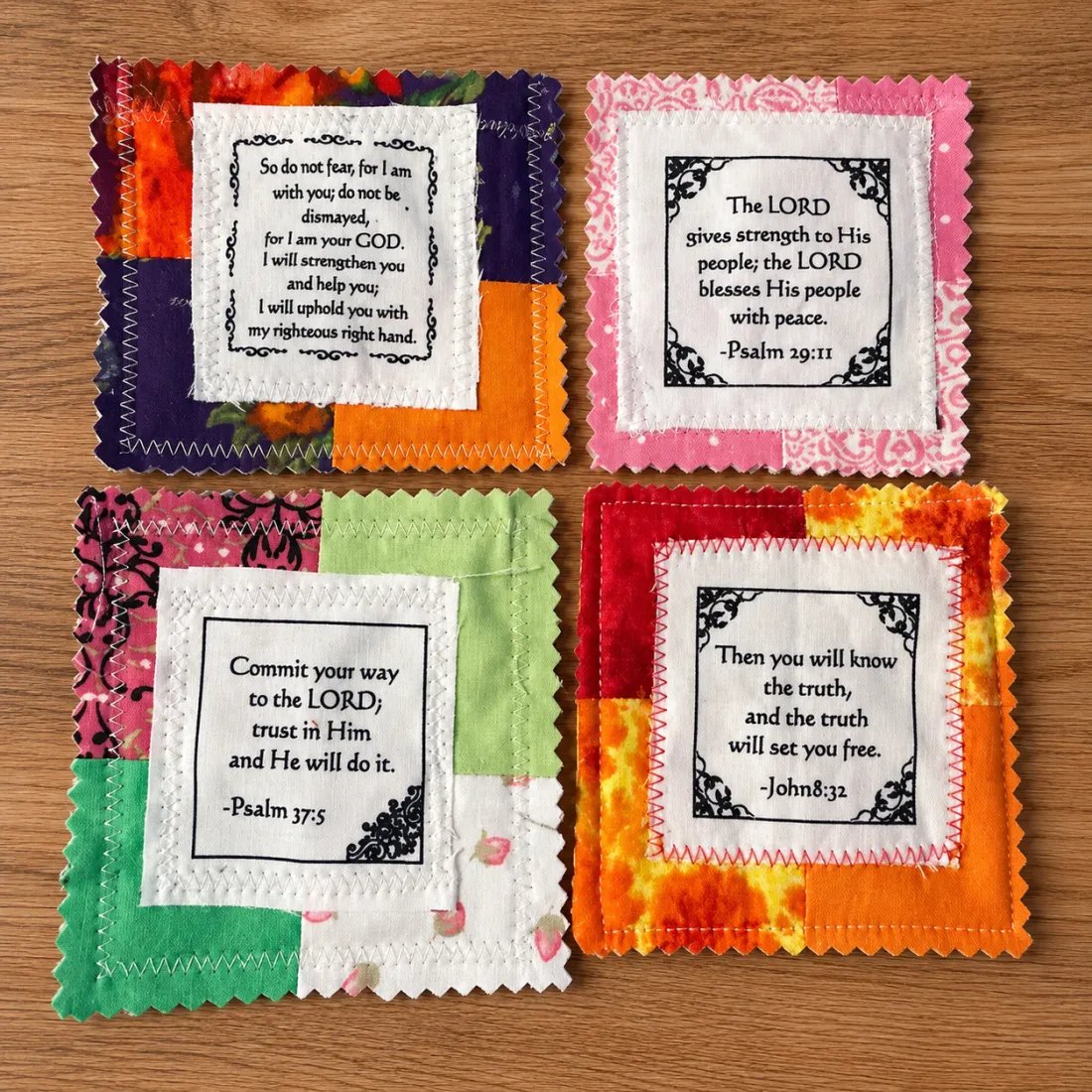 Pocket Prayers Fabric Panel – Create Meaningful Scripture Keepsakes With Bible Verse Fabric Squares 🙏✨
