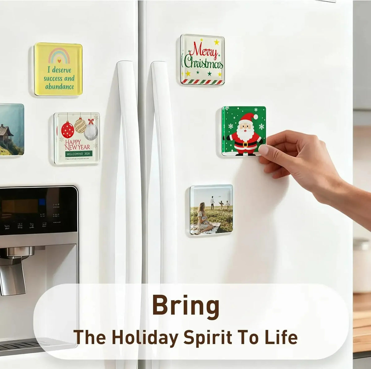 🎞✂10 Pack  2' x 2' Clear Acrylic DIY Fridge Magnet Set with Adhesive Backing – Square Magnetic Photo Frames with Stunning 3D Effect 💕