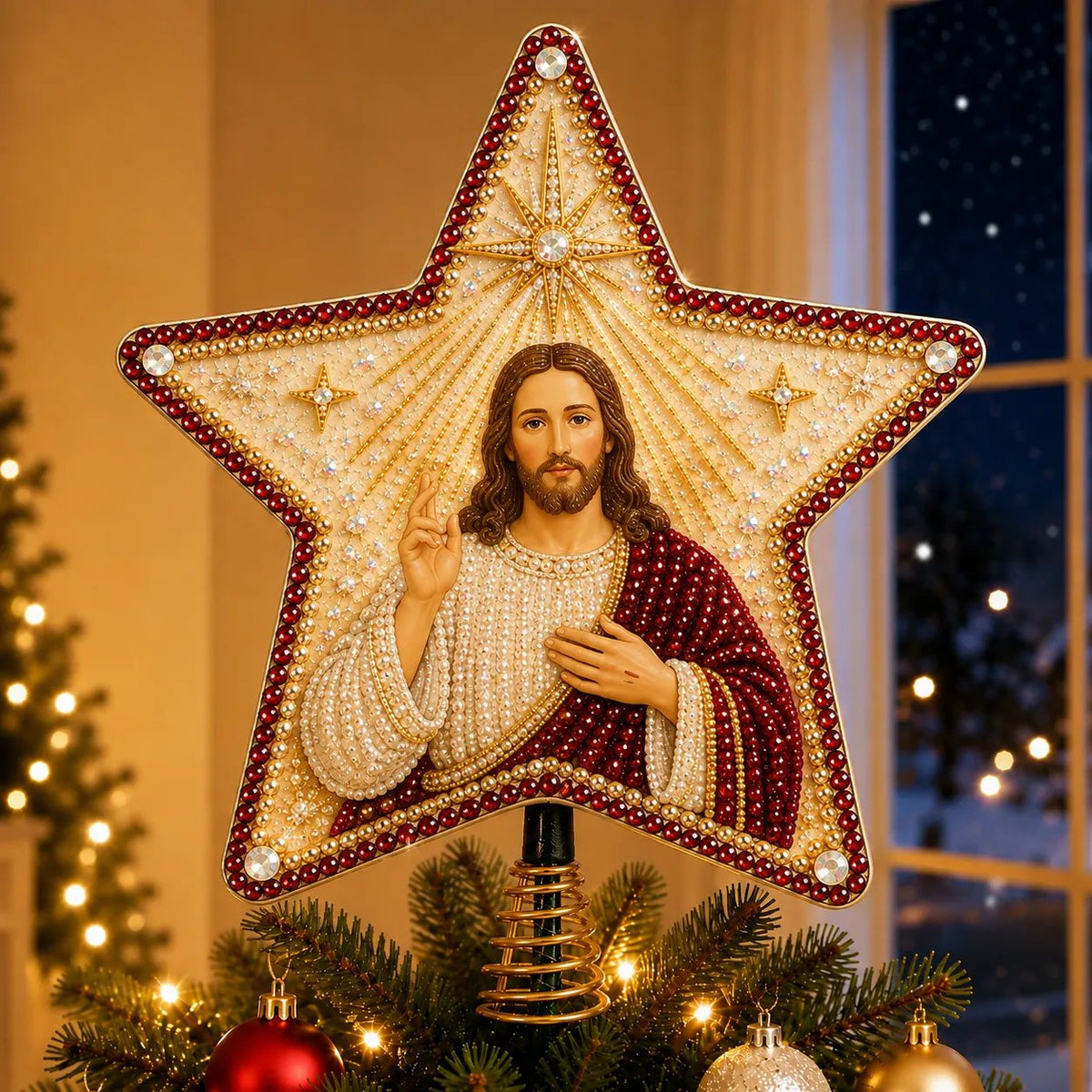 Floralshe DIY Pearl Art Tree Topper - ✝️ The Birth of Jesus