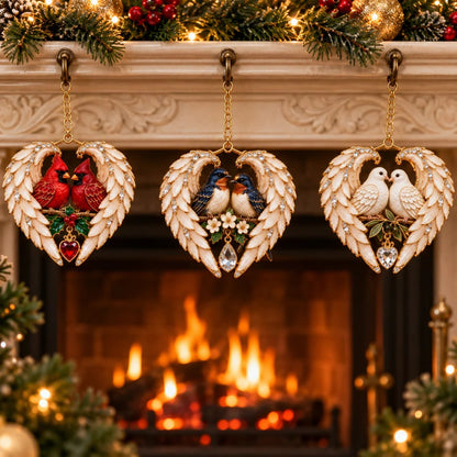 ❤️2026 Angel Wing Heart Christmas Ornaments
