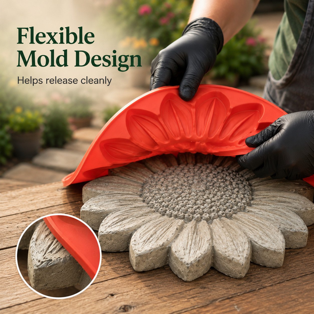 🌻 Reusable DIY Concrete Mold For Outdoor Decor – Create Beautiful Handmade Garden Path Decor