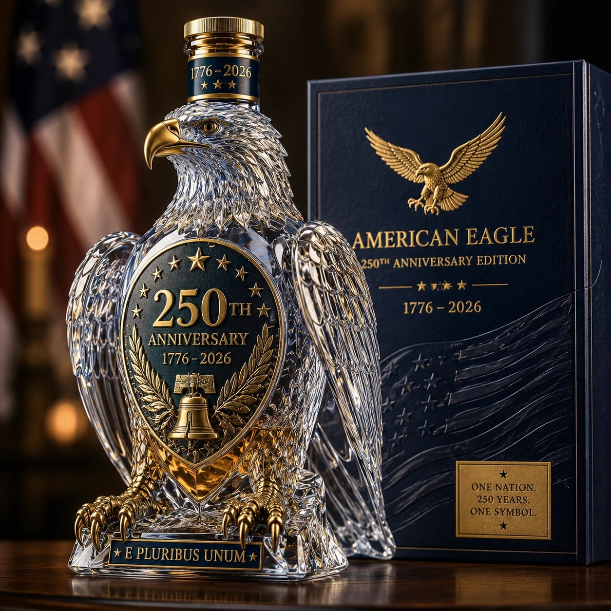 🎉🦅🇺🇸 America 250 Patriotic Eagle Collector Bottle