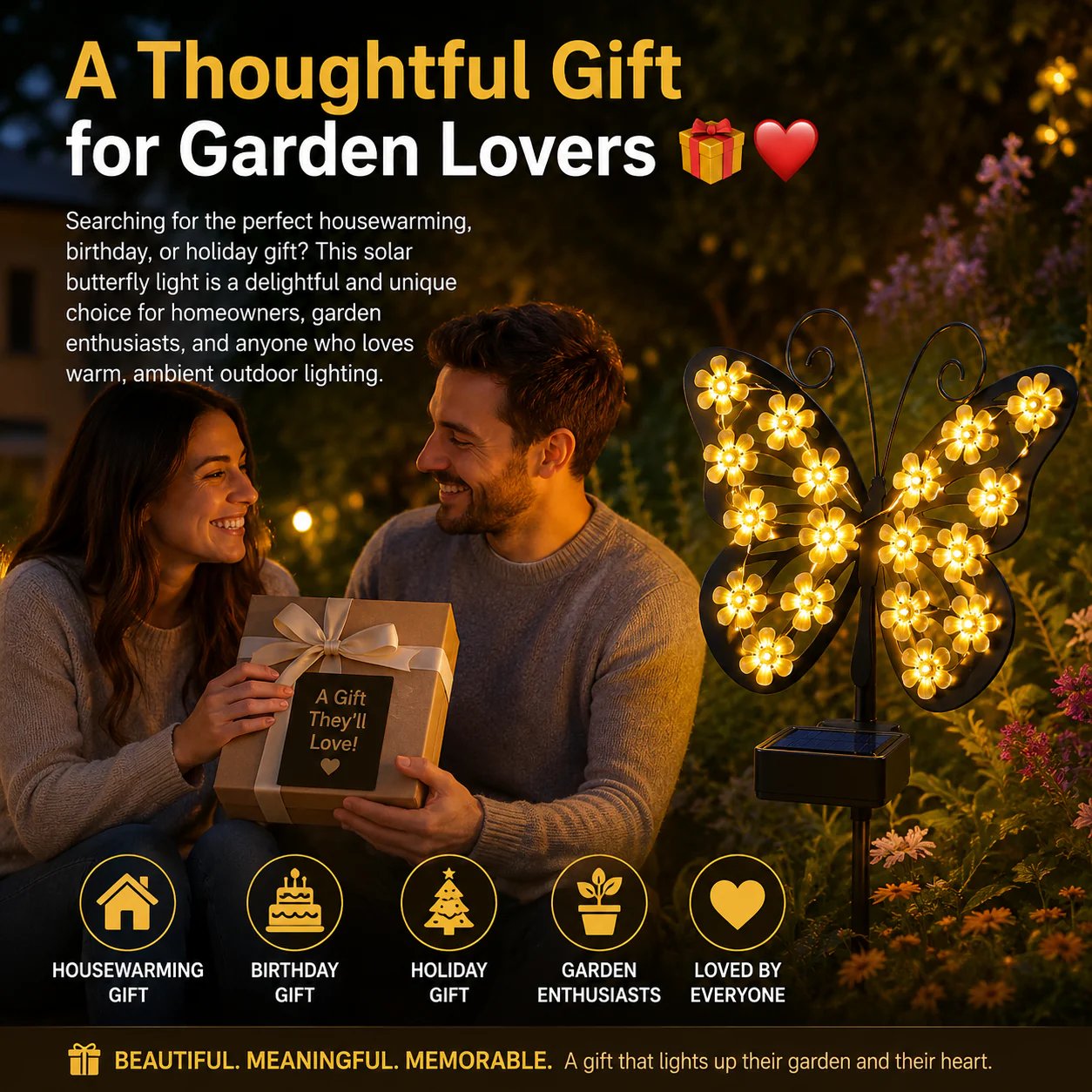 🦋☀️Solar Flapping Wing Butterfly Garden Wall Light