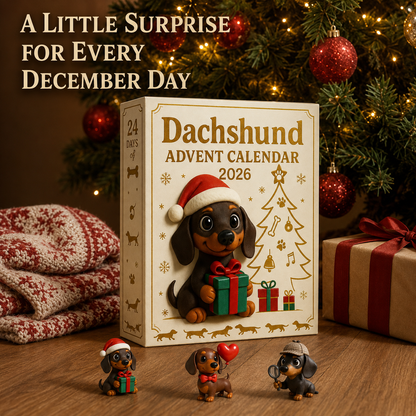 💕Last Hour 50% Off-🐶3D 2026 Dachshund Advent Calendar Blind Box