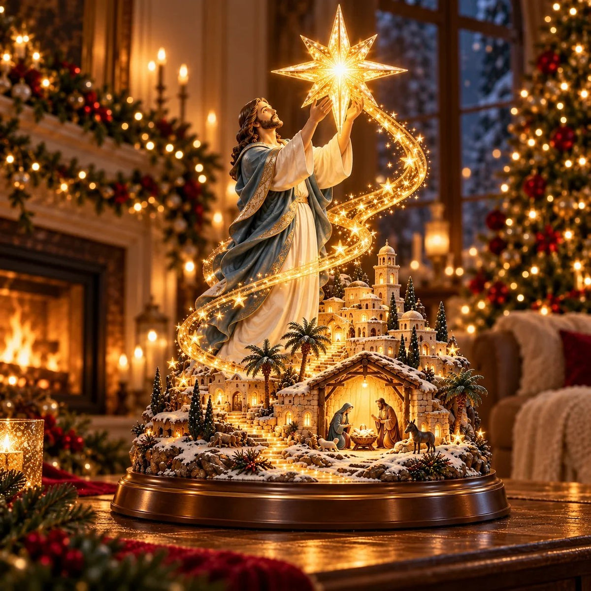 ✨ Last Day – 49% OFF⭐✨ Bethlehem Star of Hope™ — Nativity scene featuring Jesus holding a guiding star (illuminated)