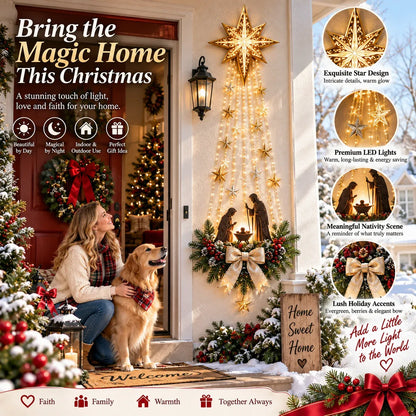 🔥LAST DAY 49% OFF -✝️ Bethlehem Star of Faith™ – Lighted Nativity Wall Decor