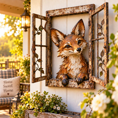 ✨ Last Day 49% OFF🐮Handcrafted Wrought-Iron "Peeking" Animal Window