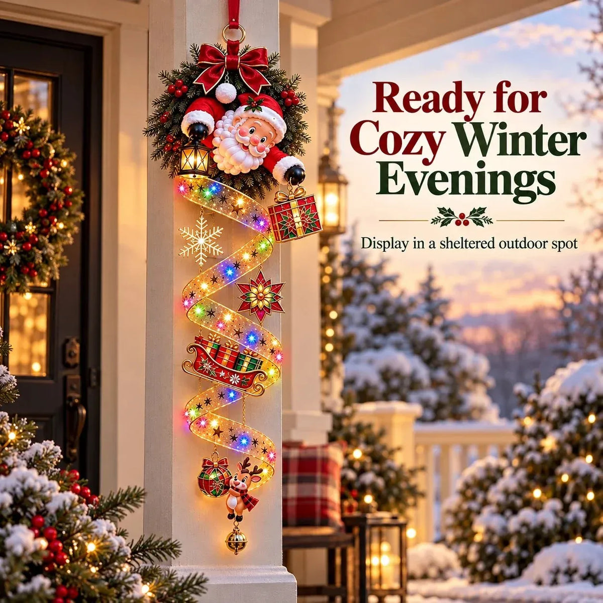 🔥 LAST DAY 49% OFF 🎄✨ Stained-Glass Christmas Hanging Door Decor