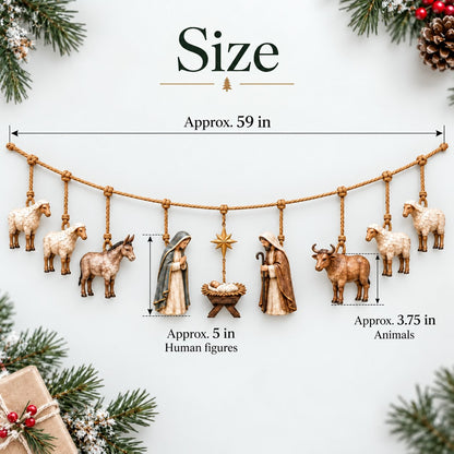 ✝️🎄Handcrafted Wooden Nativity Garland(📦Buy 2 Free Shipping)