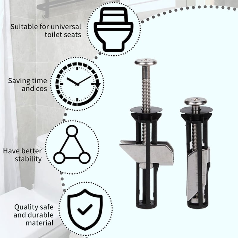 🚽 Universal Toilet Seat Bolt Kit – Quick Release Replacement Screws & Easy Install Fixing Set 🔧✨