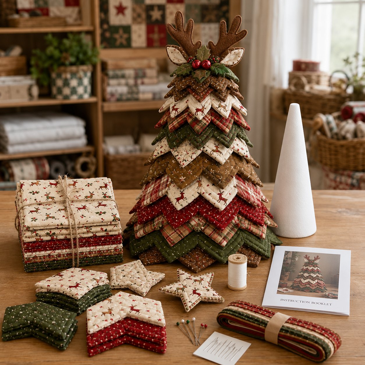 🔥Last Day 49% OFF ✨DIY Quilted Santa Christmas Tree Kit