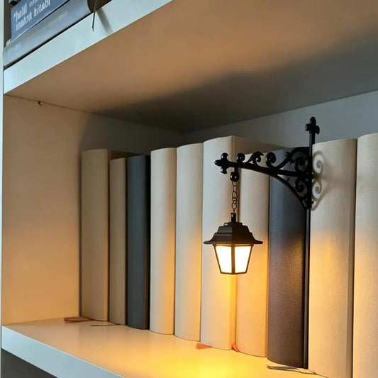 Mini Library Lantern Shelf Lamp for Cozy Reading Nook Decor
