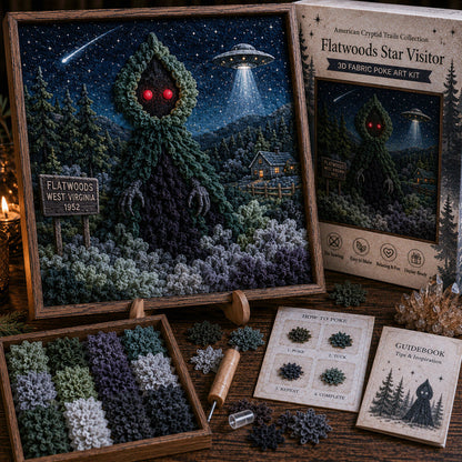 🔦No-Sew American Cryptid Craft Kit 👣DIY 3D Fabric Art with Bigfoot, Mothman & More