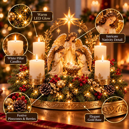 ✨ Last Day – 60% OFF!🕯️ Lighted Nativity Christmas Centerpiece