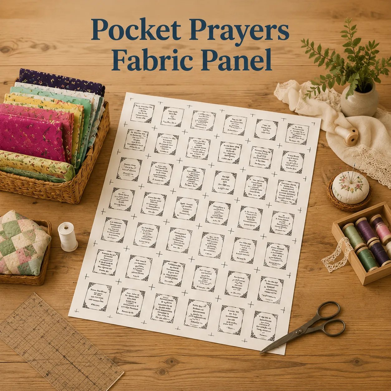Pocket Prayers Fabric Panel – Create Meaningful Scripture Keepsakes With Bible Verse Fabric Squares 🙏✨