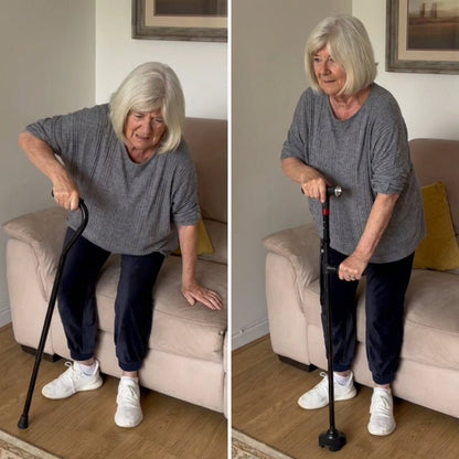 2026 New Smart Walking Cane, Upgrade Smart Walking Canes for Men Women with Alarm, with Light, Foldable Dual Handles, Adjustable Canes for Elderly