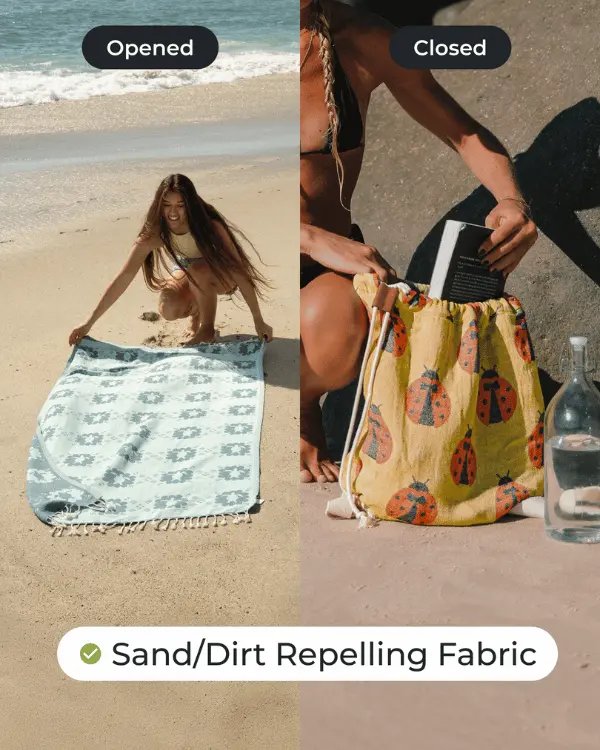 🔥Hot Sale 49% off🌟🌊 2-in-1 Convertible Beach Towel Bag