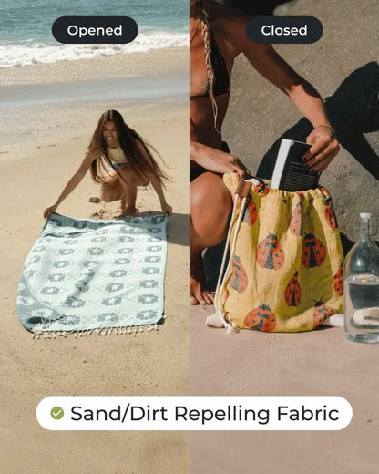 🔥Hot Sale 49% off🌟🌊 2-in-1 Convertible Beach Towel Bag