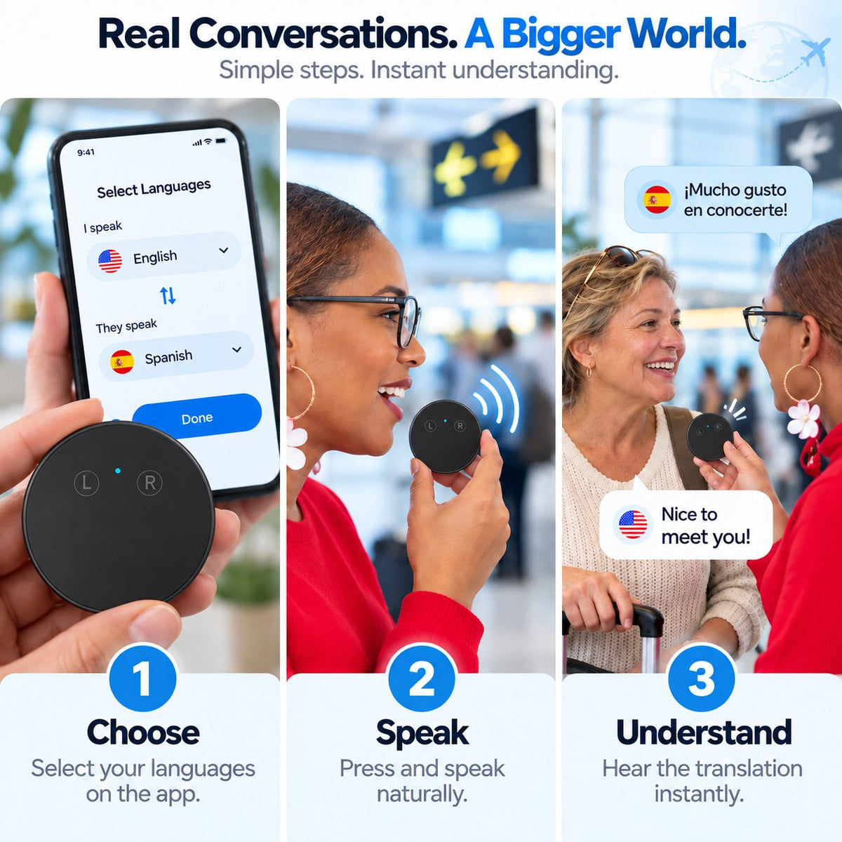 ⏳ Last day! 50% OFF – 🗣️Portable Wireless AI Language Translator